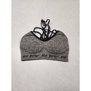 Betsey Johnson Size XS Charcoal Gray Performance Bra  Removable Padding